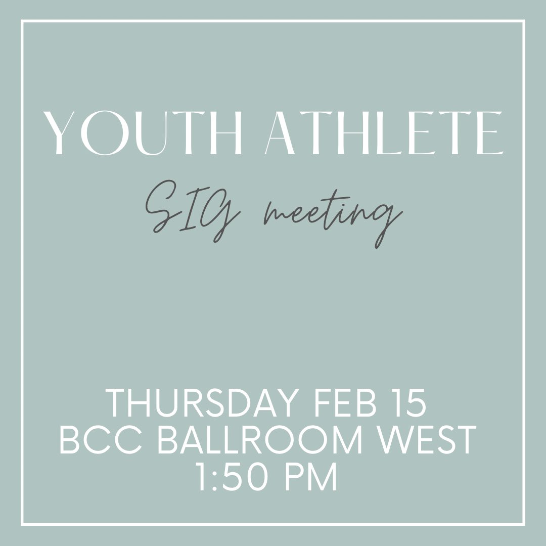 AASPT Youth Athlete SIG tweet media