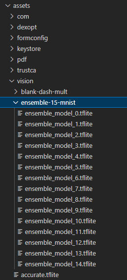 ro_rre's tweet photo. Interesting things I found after decompiling sirekap

1. They are using MNIST model to detect OCR, see screenshot #1 and #2

Code taken from decompiled .apk file, exactly in https://t.co/tmf25nQVtC.loadModels() method

Assets is taken from the assets folder in apk https://t.co/9tVfYglrA8