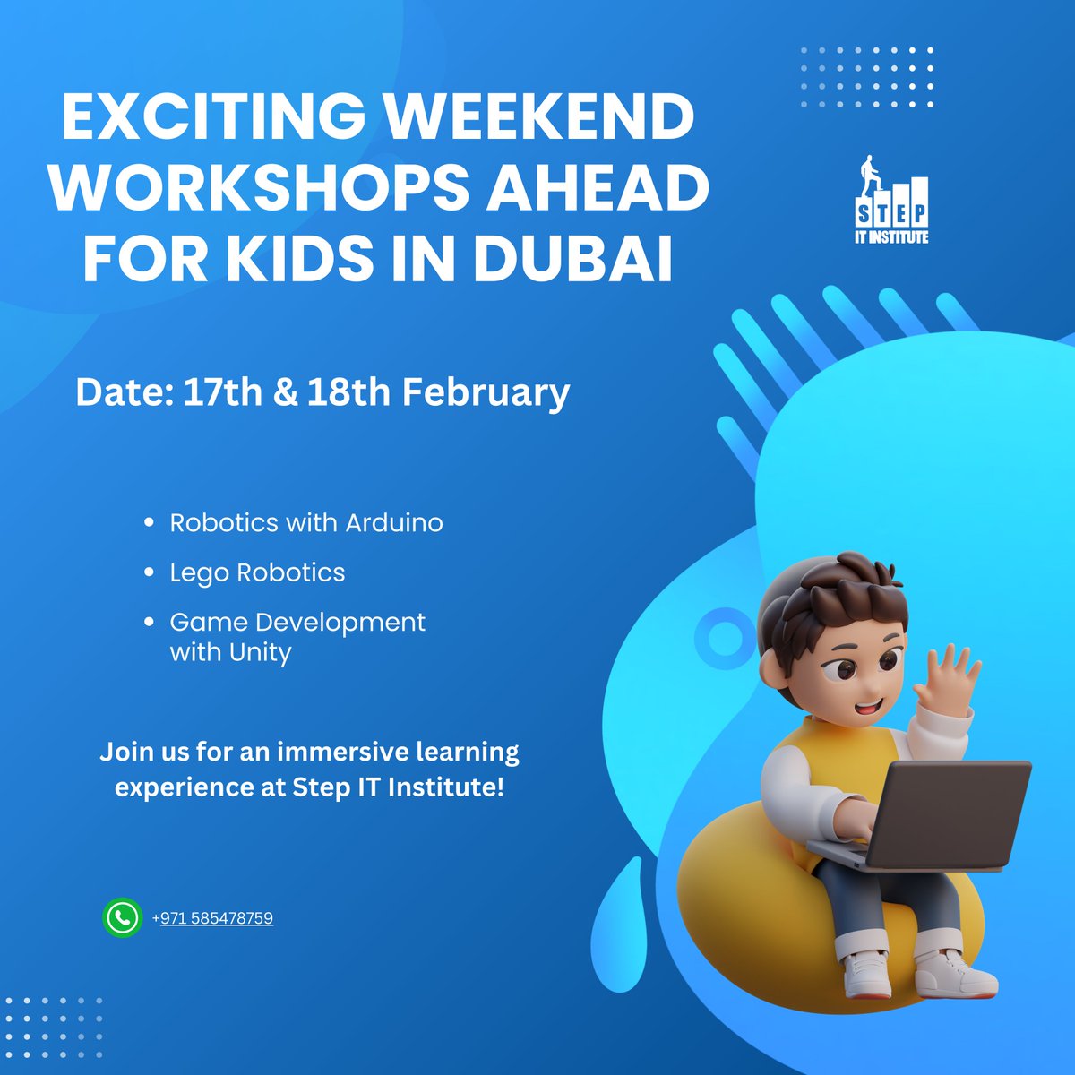 stepitinstitute's tweet photo. 🚀 Let's make this weekend fun and  Innovative for your kids! 
🤖✨ Join us for an action-packed workshop this weekend in Dubai!  Explore Robotics with Arduino, Lego Robotics, and Game Development with Unity. Don't miss out on this opportunity to spark your child's creativity! https://t.co/F5LawxeR7H