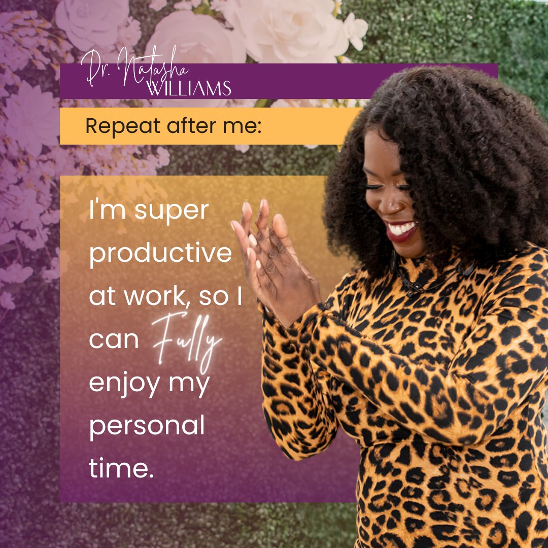 DrTashaWilliams's tweet image. Unlock the secret to work-life balance with the transformative power of affirmations.⁠ 

Join the movement to live our best, most balanced lives. Share your affirmations or tips below! 💬

#BalanceInAction #AffirmationMagic #WorkLifeHarmony #ProductivityBoost #LifeBalanceJourney
