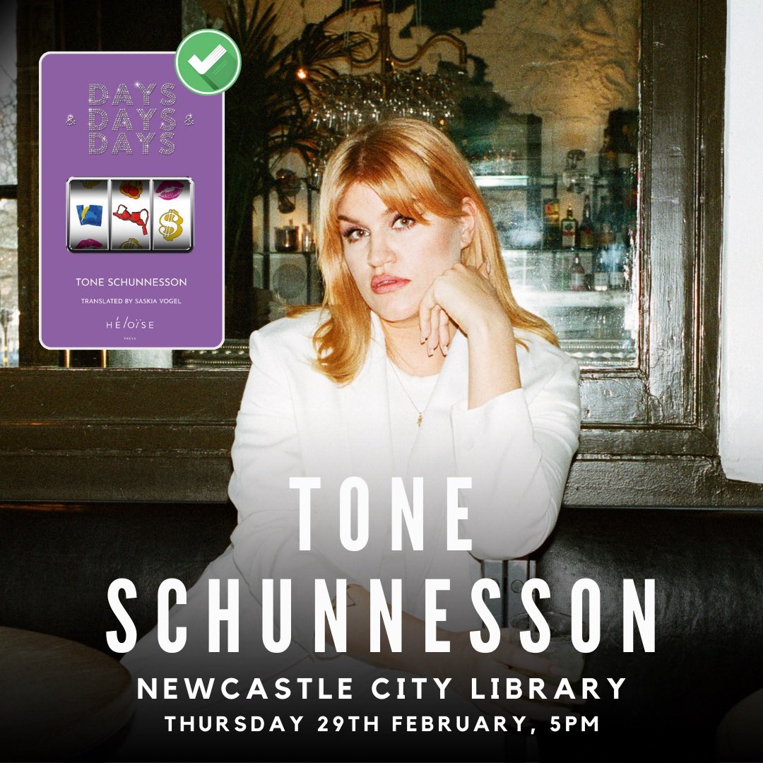 2 WEEKS!

We’re counting down to our event with Swedish author #ToneSchunnesson to celebrate their new novel, Days & Days & Days, 29th Feb, 5.30pm. 

Help kickstart @ToonLibraries’ #WomensHistoryMonth with a very special evening! 

Tickets & details here - shorturl.at/fALQS