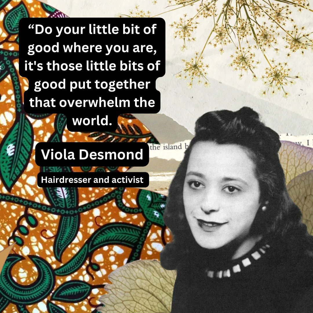 Day 15: 'Do a little bit of good where you are, it's those little bits of good put together that overwhelm the world.' - Viola Desmond #AHM2024 #blackhistory #blackcreators #Hairdresser #trailblazers.