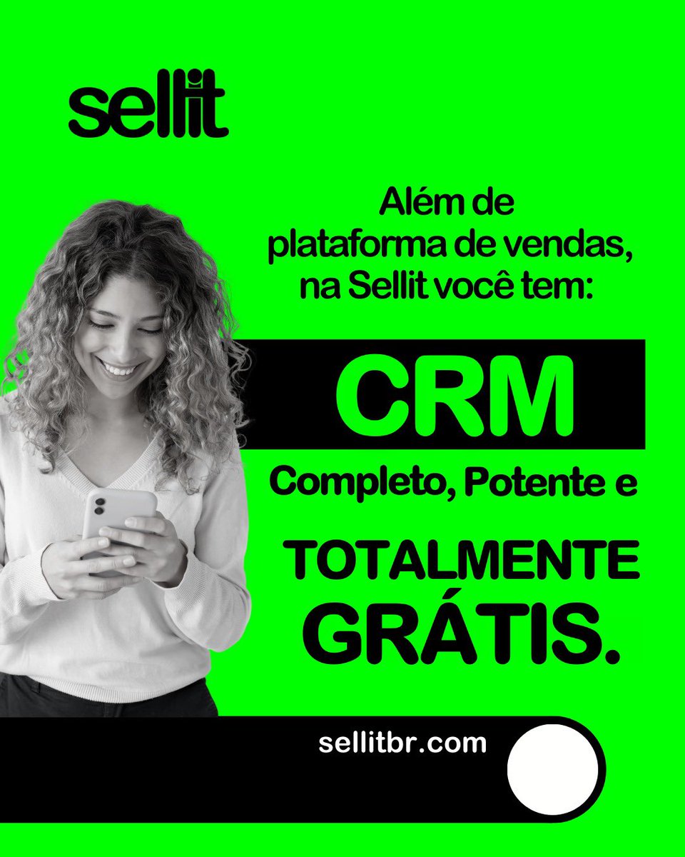 Aqui na Sellit, além de impulsionar suas vendas, oferecemos um CRM poderoso e completo, totalmente grátis! 

Todas as ferramentas essenciais para o seu negócio em um só lugar. 

É fácil de usar e vai fazer toda a diferença! 🚀 #vendas #Mei #startup #empresas #CRM #Marketing