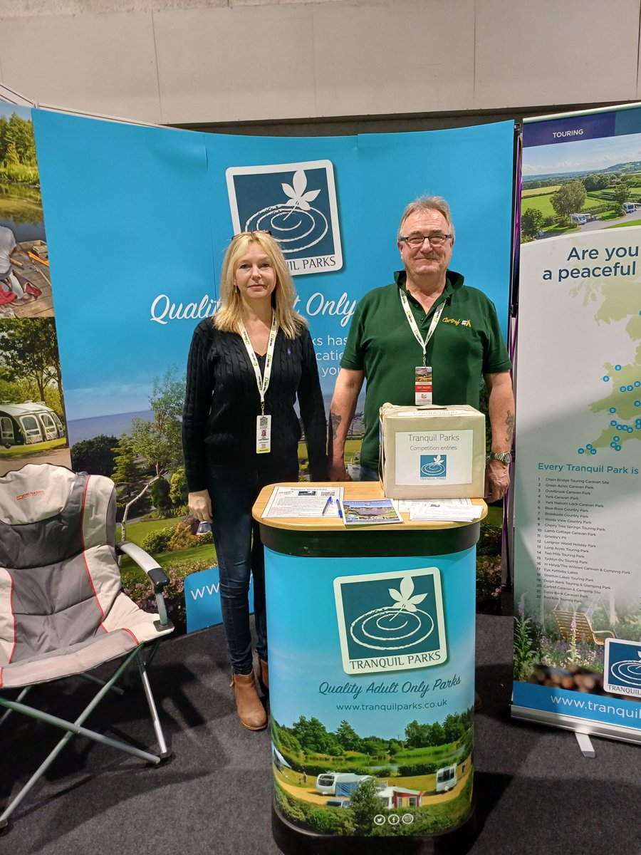 TranquilTouring's tweet photo. 😀 It's Day 3 of the Caravan Camping &amp; Motorhome Show at the NEC, Birmingham.

🤩 Today we have Leza and Chris from Cartref Caravan &amp; Camping Site nr Shrewsbury representing us.

👋 Stop by and say hello if you're at the show. They're in Hall 4.

@CaravanCampShow
#ccmshow https://t.co/bTipIS0tvD