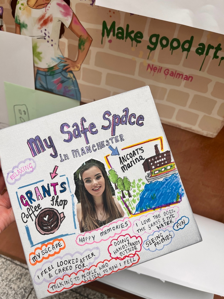 TheHorsfall's tweet photo. ๐ #Throwback to Gemma's creative workshop at our Arndale event! ๐จโจ This activity explores self-expression and the things you love. Whether it's your safe space, hobbies, or a mix of it all, it's a chance to connect, feel joy, finding calmness, and gratitude. ๐๐โ https://t.co/wYXA1iIz7h