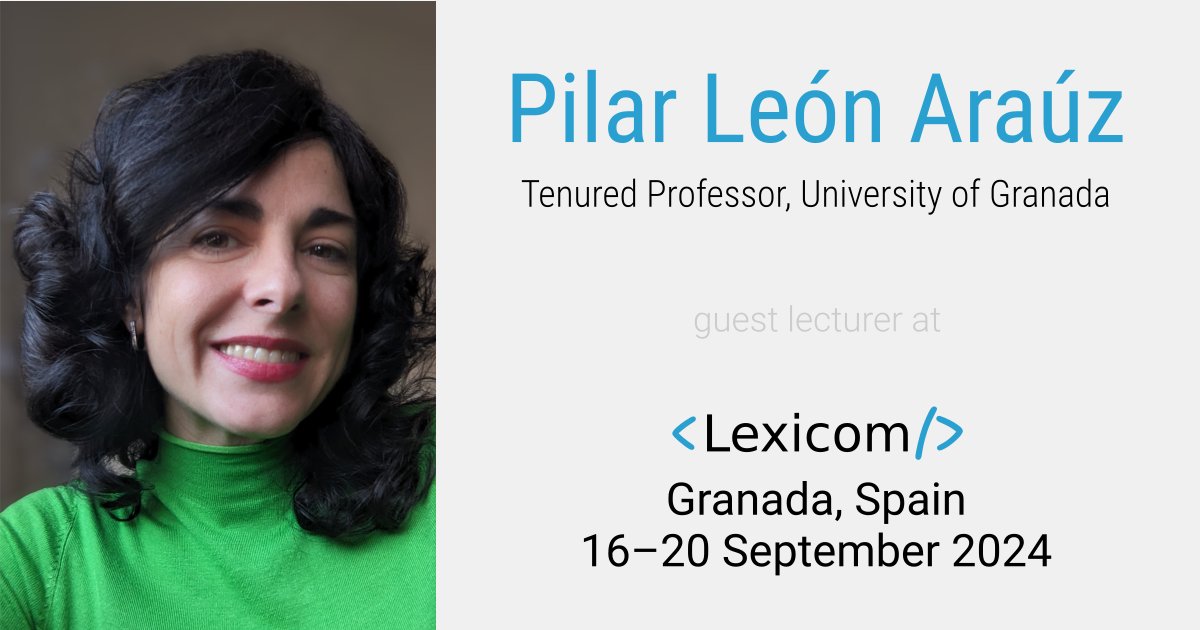 Introducing our guest lecturer for Lexicom 2024, a 5-day course in #lexicography and #corpuslinguistics: Dr. Pilar León Araúz, an expert in Terminology, Knowledge representation, Knowledge extraction, and a Sketch Engine power user.
Enrol now at lexicom.courses/lexicom-2024-m…