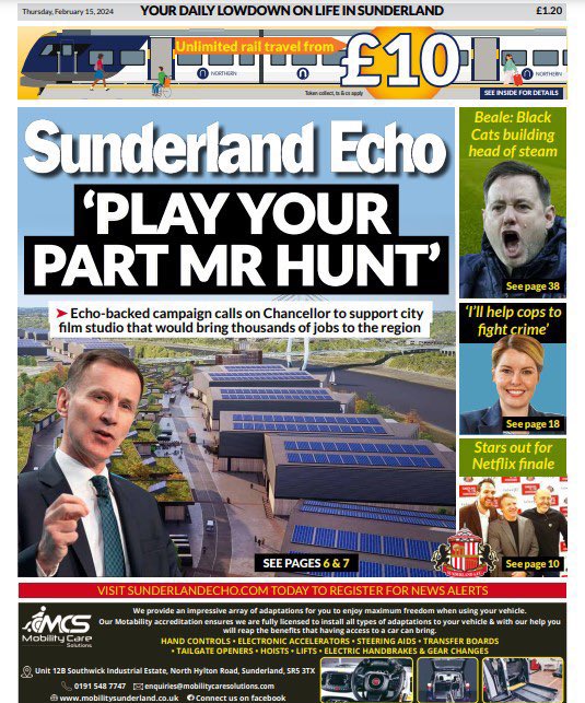 . Do the right thing @Jeremy_Hunt and approve the funding needed for these incredible new film studios in #Sunderland … @SunderlandEcho @Fulwell73