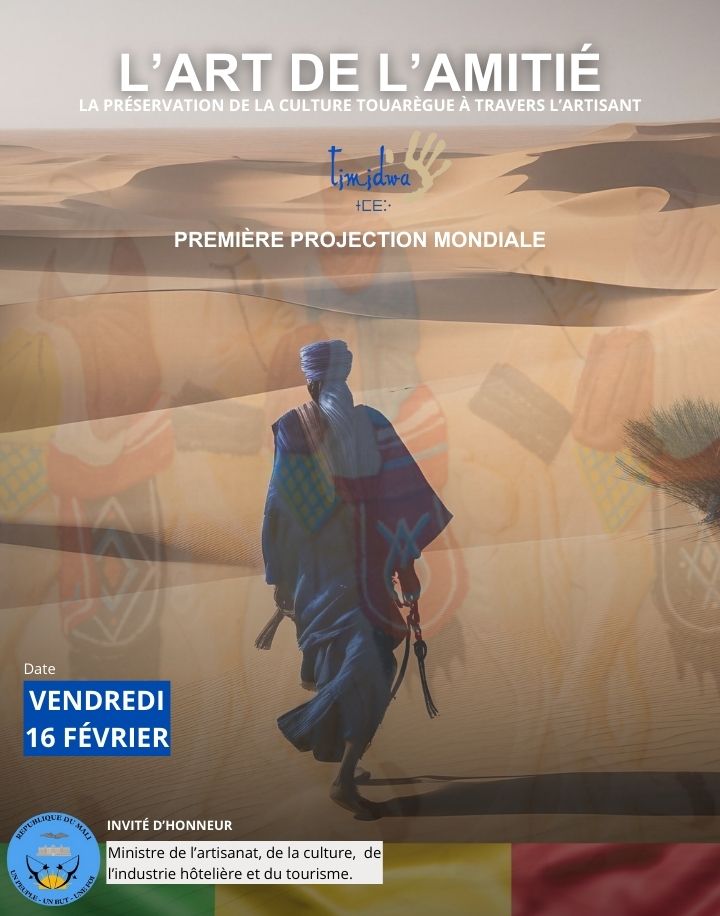OrgTimidwa's tweet photo. 🎬 Nous sommes heureux de vous annoncer notre première projection officiel au Mali ce Vendredi 16 Février pour notre captivant film documentaire sur les artisans de Timidwa. Lors de cette soirée spéciale, découvrez leur histoire, leur passion et leur artisanat unique. https://t.co/vTpPjosDo7