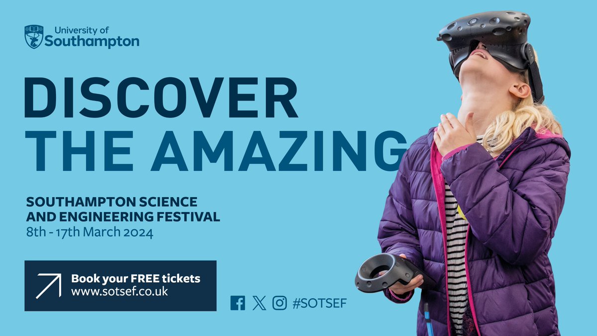 📢 ATTENTION, #SOTSEF🔍 IS BACK!!! Southampton Science and Engineering Festival is returning THIS March for @ScienceWeekUK at @unisouthampton! 🧪🐞🔬🪐🧠⚙️🚢🦖 📅 8th - 17th March 2024 📍 In person ➡️ Find out more and book your FREE tickets at sotsef.co.uk #BSW24