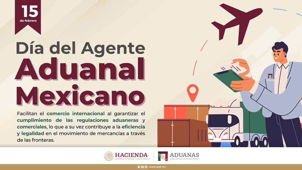 AduanasMx's tweet photo. #ANAMInforma 📢  #SabíasQue💡 
🛃 Hoy se conmemora el Día del Agente Aduanal Mexicano. https://t.co/FiKrQzDdHW
