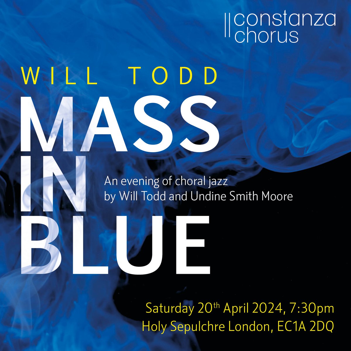 Tickets for our next concert, the iconic Mass in Blue by @Will_Todd_Music, are on sale now! We will be joined by the composer himself on the piano & his phenomenal band, alongside the talented soloist @Nina_Bennet for what promises to be an unforgettable evening of choral jazz