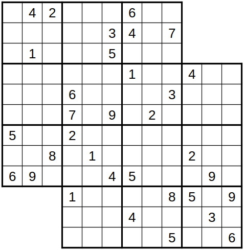 robakun2011's tweet photo. #数独 #sudoku #ナンプレ #numberplace
9x9・重ね合わせ問題です(*^^*)
基本的な解き方で解けます(^_-)❤️
#robakun https://t.co/Y6wMDN1gLh