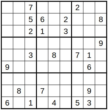 robakun2011's tweet photo. #数独 #sudoku #ナンプレ #numberplace
9x9・重ね合わせ問題です(*^^*)
基本的な解き方で解けます(^_-)❤️
#robakun https://t.co/Y6wMDN1gLh