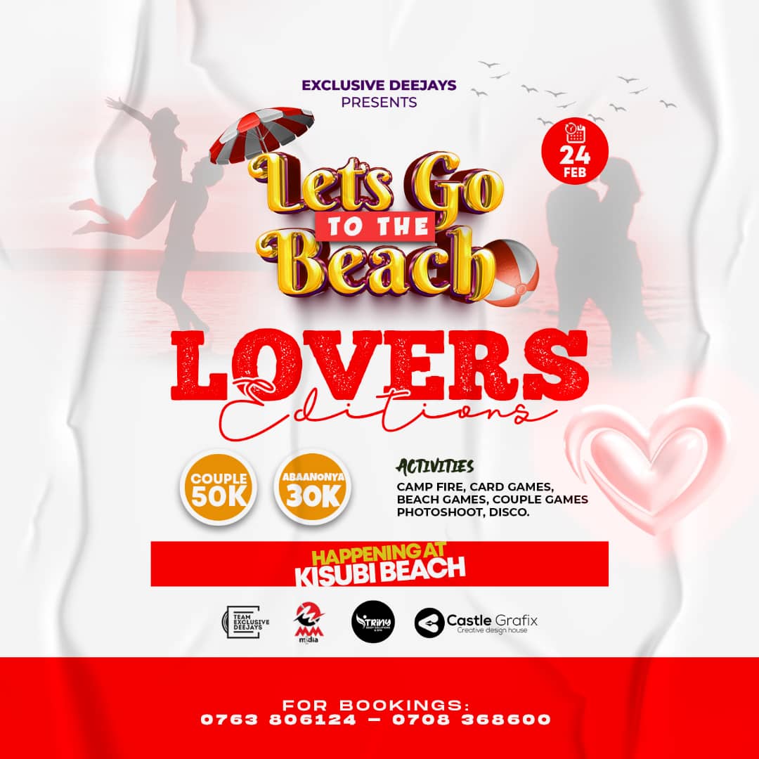 Let's get together and share the love @ Kisubi Beach Entebbe this February 24th. It's the #LetsGoToTheBeach. #LoversEdition🥰
A ticket goes for 50K acouple &amp; 30K. 

#letsgotothebeach #exclusivetravelersug #beachvibes #camping #campfire #bonfire #goodvibes #nightlife #djlife.