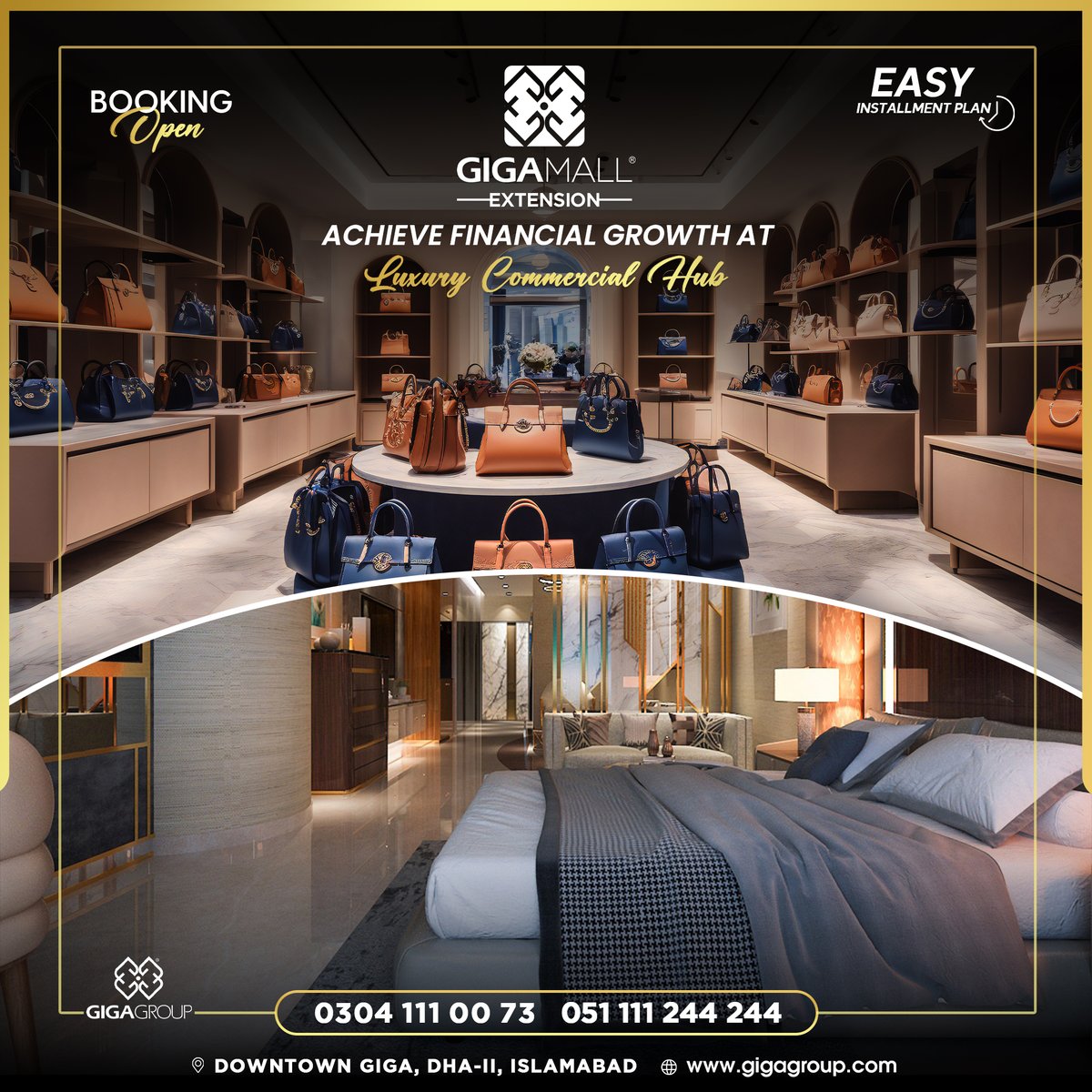 Achieve financial growth at luxury commercial hub! 𝐆𝐢𝐠𝐚 𝐆𝐫𝐨𝐮𝐩 offers a golden opportunity to secure your investment in 𝐋𝐮𝐱𝐮𝐫𝐲 𝐇𝐨𝐭𝐞𝐥 𝐀𝐩𝐚𝐫𝐭𝐦𝐞𝐧𝐭𝐬 and 𝐂𝐨𝐦𝐦𝐞𝐫𝐜𝐢𝐚𝐥 𝐒𝐡𝐨𝐩𝐬 in 𝐆𝐢𝐠𝐚 𝐌𝐚𝐥𝐥 𝐄𝐱𝐭𝐞𝐧𝐬𝐢𝐨𝐧 located in the new urban hub of…