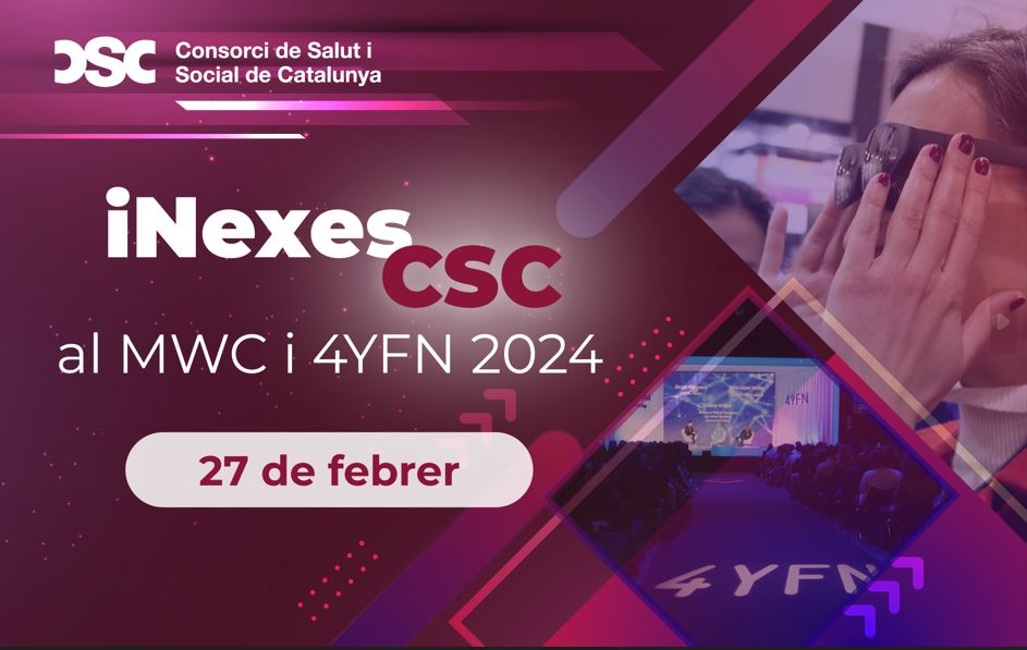 CSC_Consorci's tweet photo. 📲 El #ConsorciCSC serà present, un any més, en el Mobile World Congress #MWC24!
➡️ El 27/02, participarem en el Catalonia Health Innovation Ecosystem Pavilion (#4YFN24), on, a més, hem preparat un programa especial per als membres d'#iNexesCSC 🚀
👉 https://t.co/e6aDwcVkVt https://t.co/iKe2Nni5hO