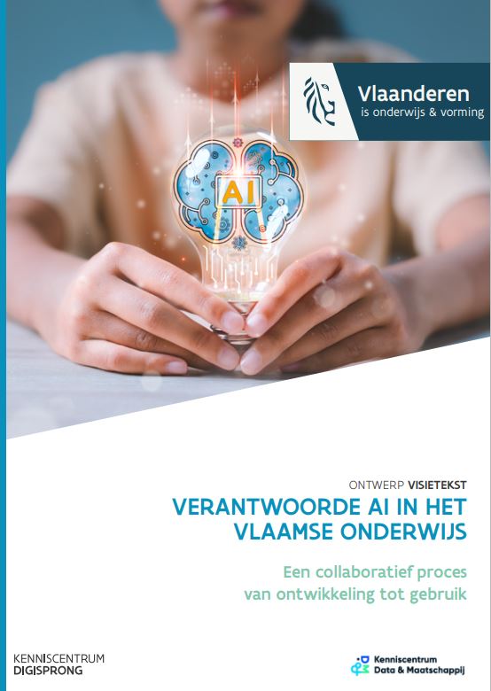 DecraemerJan's tweet photo. Onze visietekst geeft via 7 basisvoorwaarden voor #AI in onderwijs. Het Kenniscentrum Digisprong stelde de tekst op ism @KC_DaMa en een adviesraad met betrokkenen uit het onderwijs. @onderwijs_Vl @Kevin05 https://t.co/s2Biyic5wl