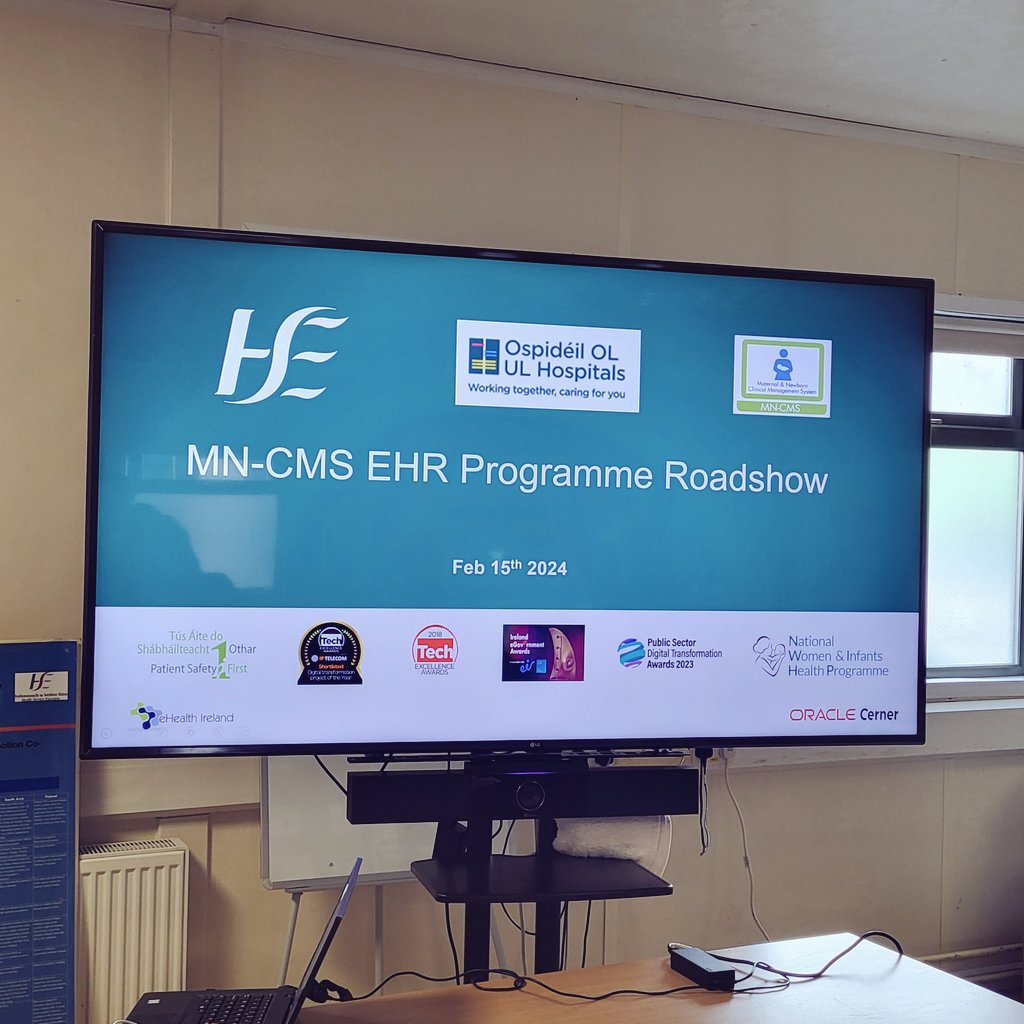maternalandbaby's tweet photo. The @maternalandbaby team are in UMHL @ULHospitals today for the MN-CMS EHR Programme Roadshow!🖥 The team is available onsite for demos and to answer any queries on all things MN-CMS! @eHealthIreland #MNCMS #EHR #ehealth4all #UMHL https://t.co/bXc2If8idc