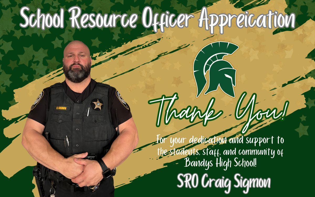 Today is School Resource Officer Appreciation Day and we are thankful for ours, SRO Craig Sigmon. He is one of the BEST! Thank you Deputy Sigmon for all you do for our students, staff, school and community each day! We appreciate you!