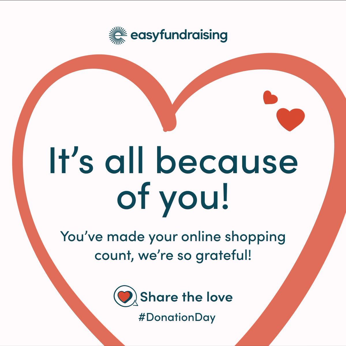 Amazing news, this #DonationDay Hire a Hero has been paid! Thank you to everyone who supports us through easyfundraising - you're incredible! Sign up for free and turn your online shopping at over 8,000 brands into free donations for our cause! buff.ly/3uCWMuL