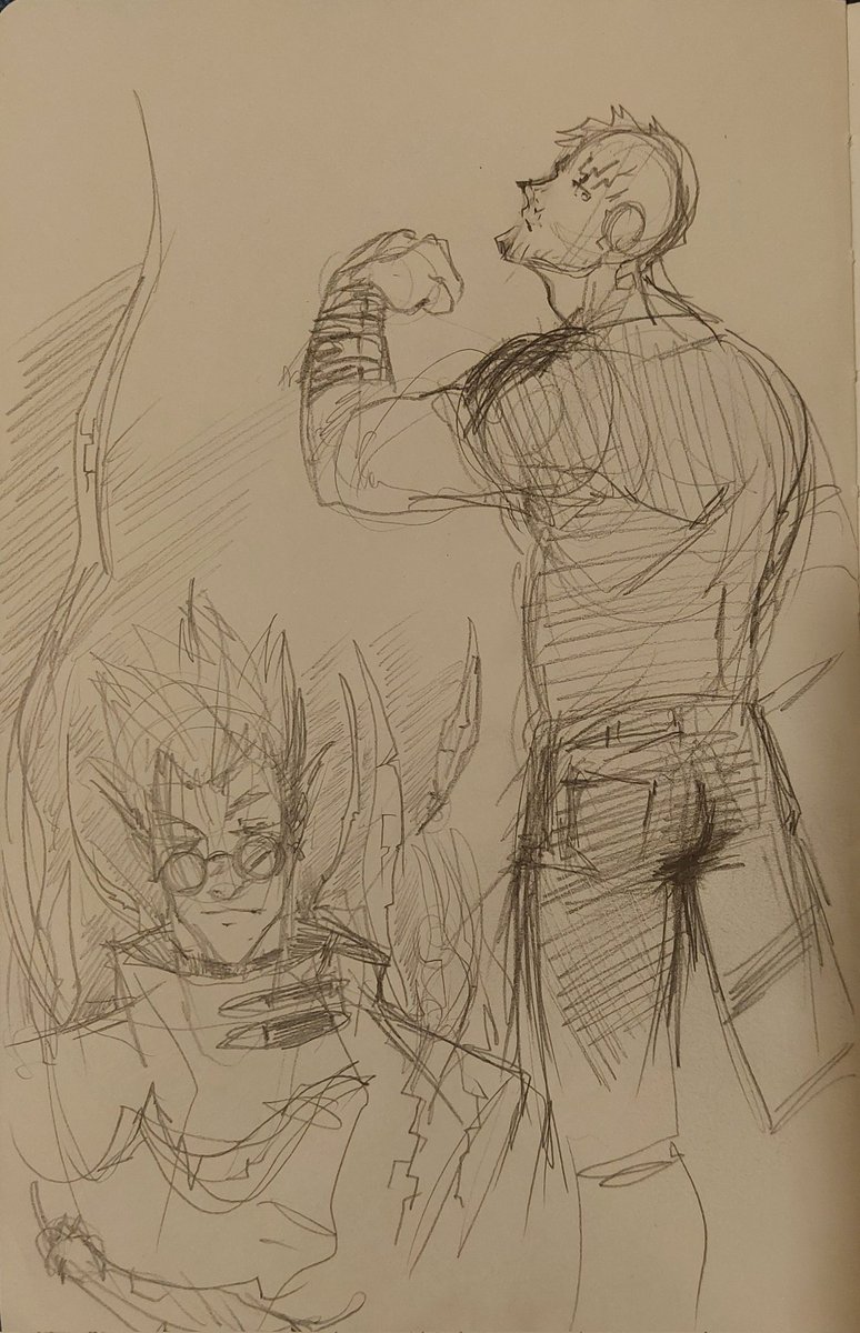Stareless_'s tweet photo. Some other #trigunmaximum #sketches 
#vashthestampede #liviothedoublefang #trigun https://t.co/nEQmir5XdC