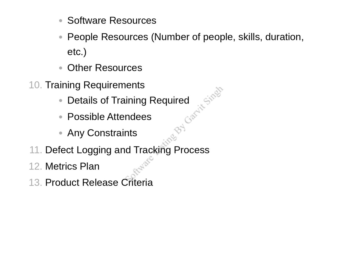 𝗦𝗼𝗳𝘁𝘄𝗮𝗿𝗲 𝗧𝗲𝘀𝘁𝗶𝗻𝗴 𝗦𝗲𝗿𝗶𝗲𝘀

💠 Template For Test Plan (65)

🔸13 Step Framework for Test Plan

#100DaysOfCode #SoftwareTesting #SoftwareEngineering