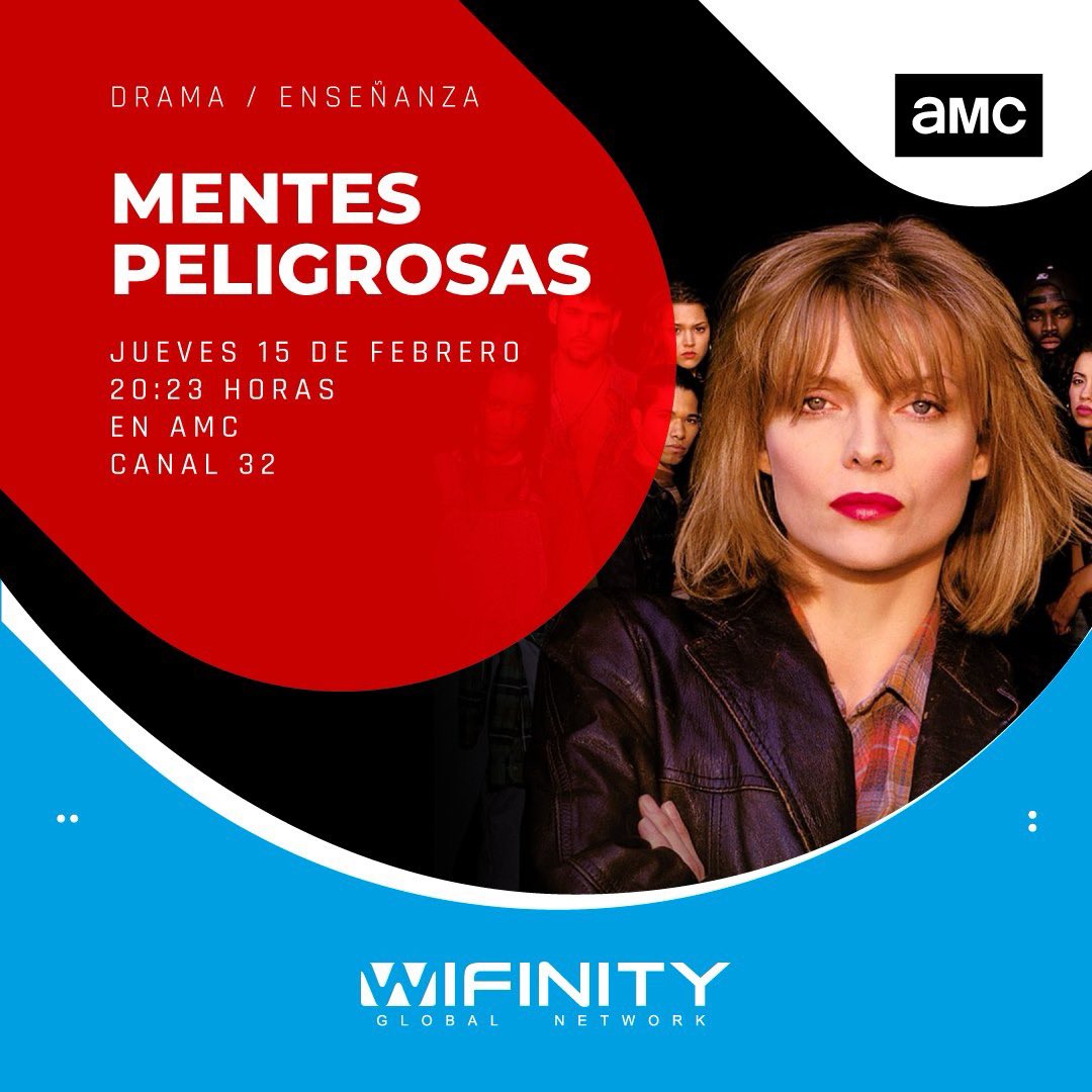 🍿 El mejor cine está… 

¡En Wifinity Televisión!

Y te contamos que hoy, a partir de las 20:23 horas, podrás ver…

👉 MENTES PELIGROSAS

No te la pierdas en AMC, en el Canal 32 de CLICtv con Wifinity.

#Wifinity