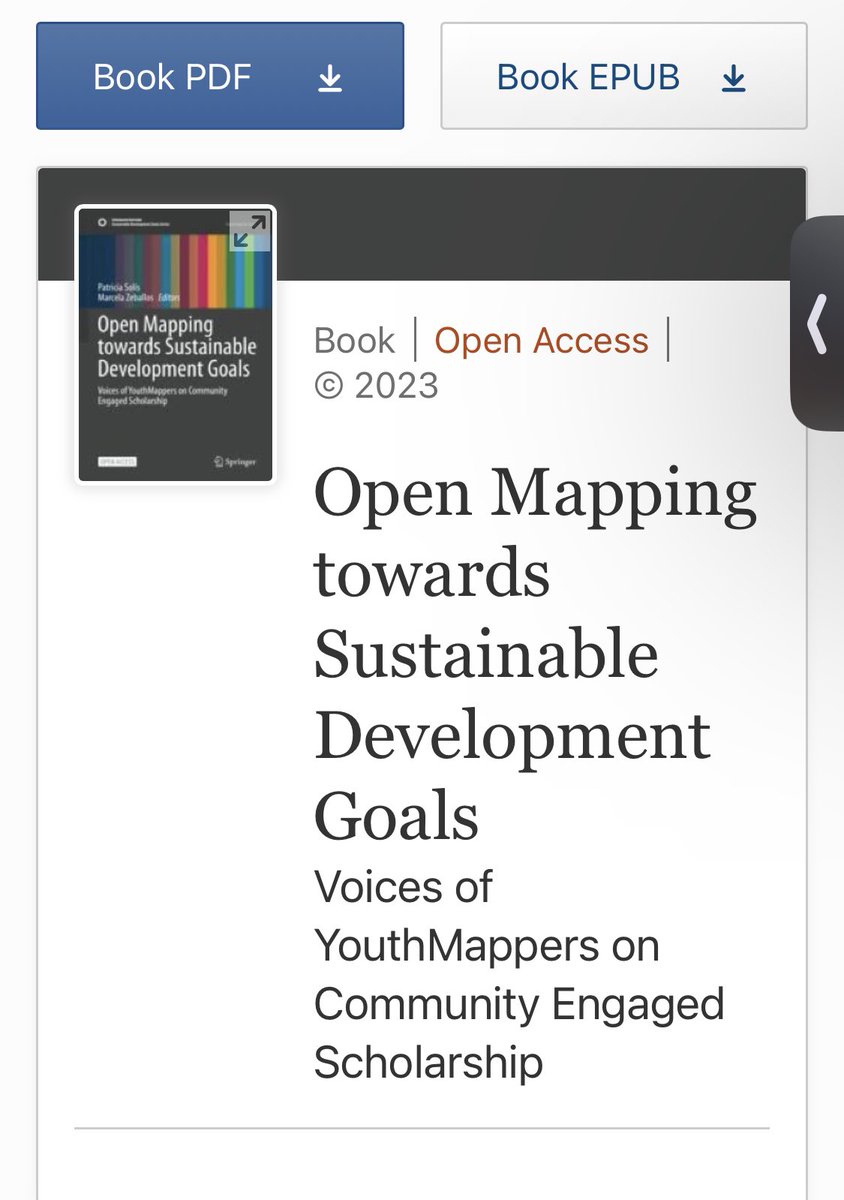 1 Quarter Million times ! Our book came out just a year ago with the purpose of amplifying voices of @youthmappers around the world — people are listening — 250,000 x accessed link.springer.com/book/10.1007/9…