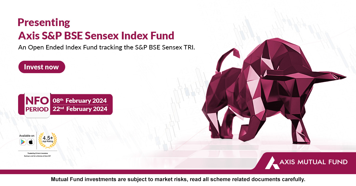 AxisMutualFund's tweet photo. Looking for a smart way to invest in the Indian stock market? Check out the Axis S&amp;P BSE Sensex Index Fund. Don’t miss this opportunity to be part of the growth story. #InvestSmart #AxisMutualFund #WealthGrowth #NFO 🚀 (1/4) https://t.co/q3Pd7484v0