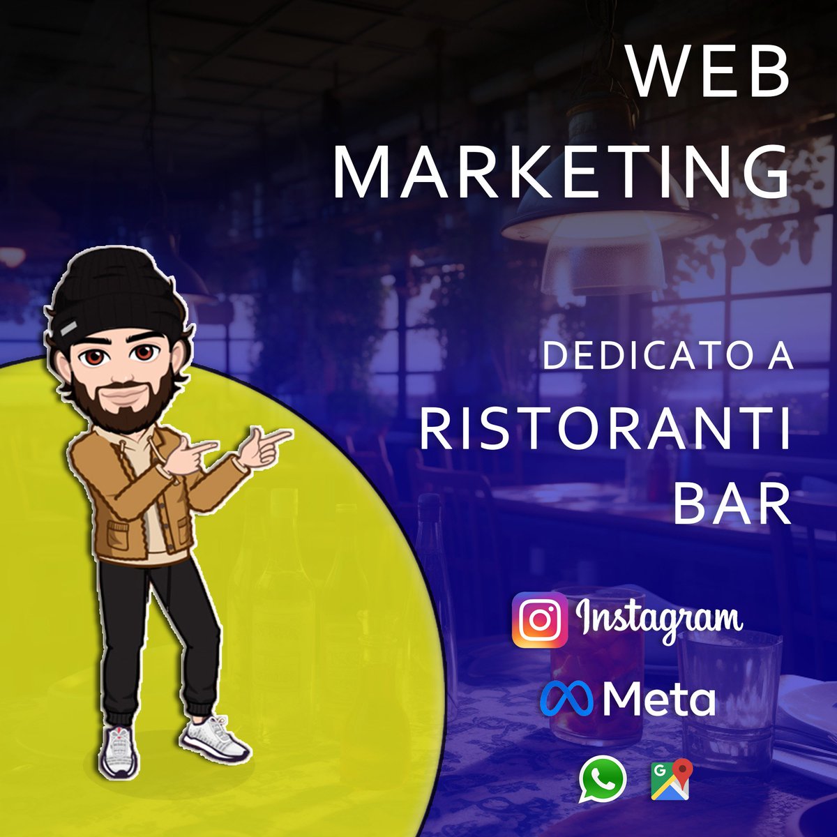 Rendi il tuo ristorante o bar un successo su #Instagram e #Facebook con strategie di #WebMarketing su misura! Scopri di più su bento.me/frawebmarketing 🚀 #RistorantiBar #MarketingDigitale
