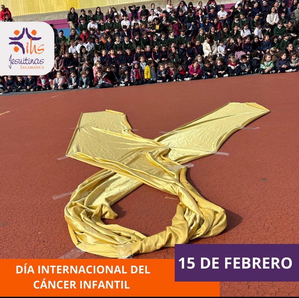 JesuitinaSa's tweet photo. Hoy se celebra el Día Internacional del Cancer Infantil y el Jesuitinas Salamanca queremos concienciar a nuestros estudiantes sobre lo que significa un diagnóstico y un tratamiento de este tipo. El lazo dorado significa empatía con aquellos que sufren esta enfermedad. #Pyfano https://t.co/HRz6qGIebb