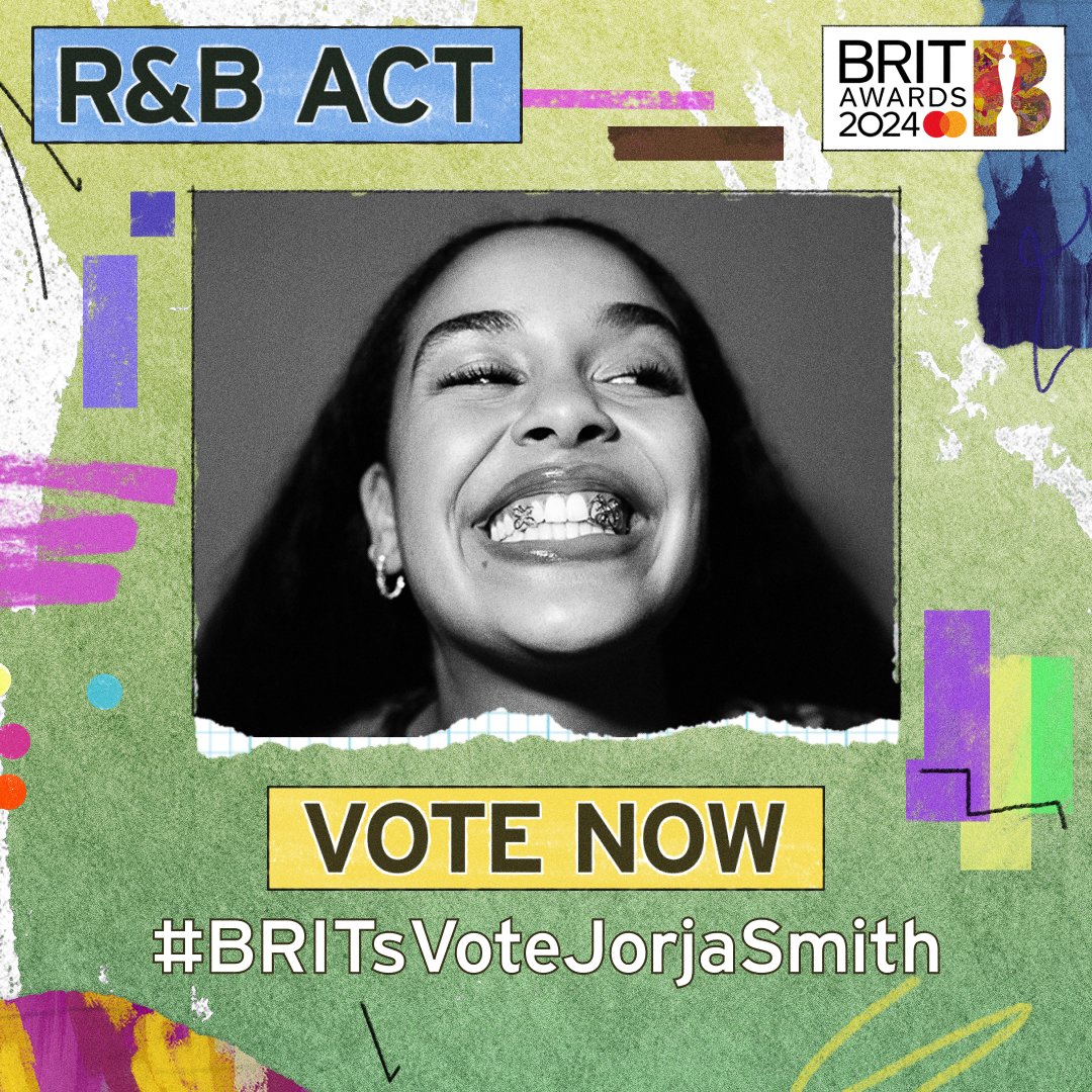 Today is your last chance to vote for Jorja in the 'R&B’ category at the @BRITs! Vote now by heading over to the BRITs Instagram, selecting the ‘R&B’ Reel/post and adding the comment #BRITsVoteJorjaSmith. 🔗 rb.gy/n0qe54 Votes are doubled until 6PM GMT today ✨