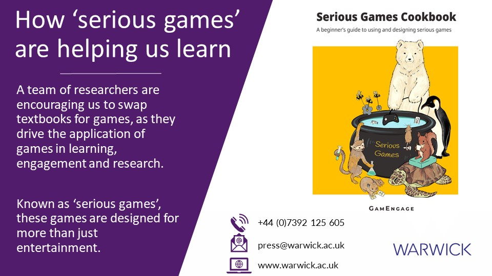 Warwick Newsroom (@warwicknewsroom) on Twitter photo 📰PRESS RELEASE: How ‘serious games’ are helping us learn 🎮
👉warwick.ac.uk/newsandevents/…
<a href="/IGSD_UoW/">Institute for Global Sustainable Development</a> <a href="/uniofwarwick/">University of Warwick</a> #seriousgames <a href="/FengMao_/">Feng Mao</a> #sustainability 📰PRESS RELEASE: How ‘serious games’ are helping us learn 🎮
👉warwick.ac.uk/newsandevents/…
<a href="/IGSD_UoW/">Institute for Global Sustainable Development</a> <a href="/uniofwarwick/">University of Warwick</a> #seriousgames <a href="/FengMao_/">Feng Mao</a> #sustainability