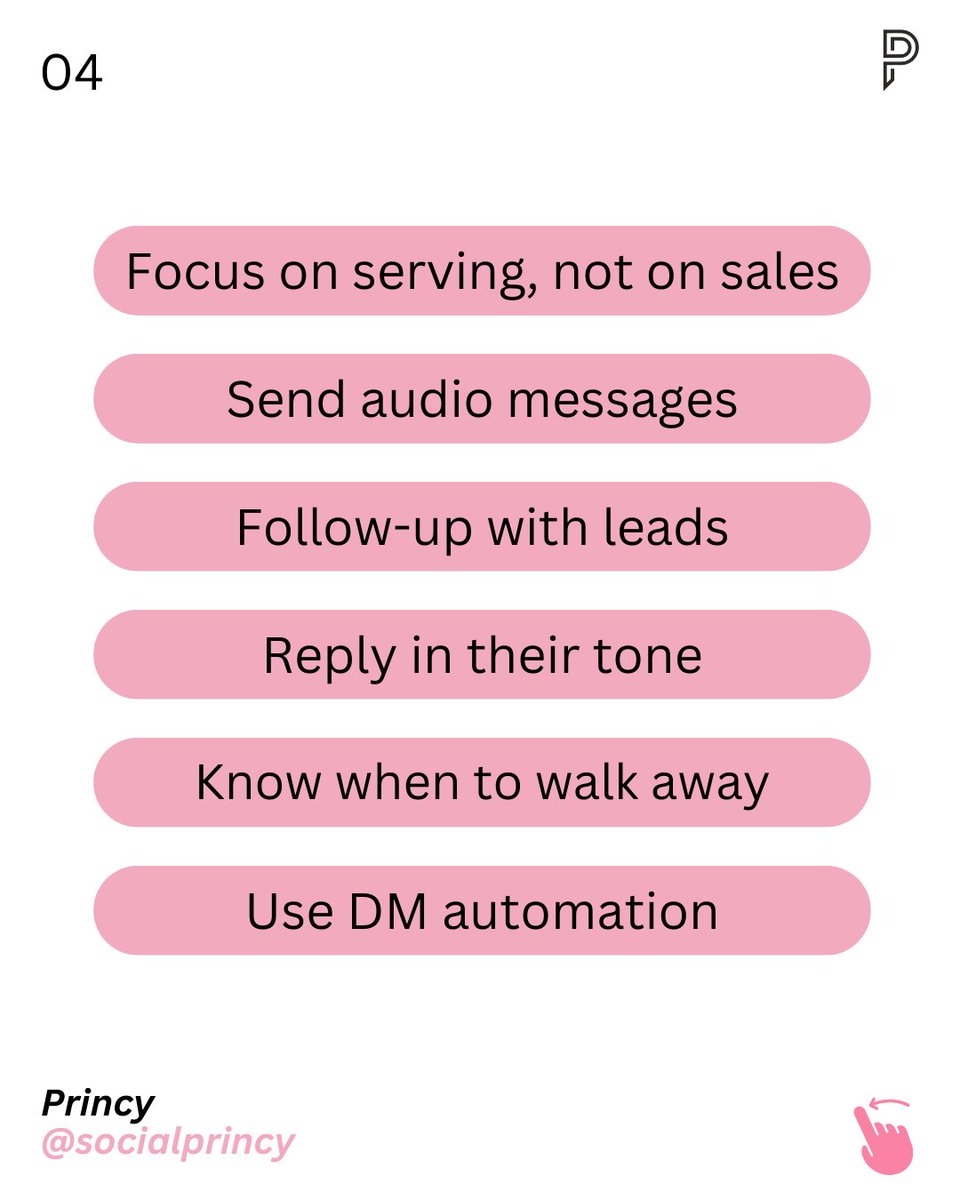 socialprincy's tweet image. Instagram DMs are a very powerful way to increase your sales. 
 
I have gotten over 20 clients via DMs without having a call with them. 
 
Follow these tips, and you can also convert more in DMs only.

Save this for later 📌

#instagramdm #dmautomation
#instagramgrowth