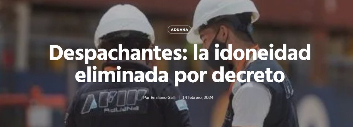 #LecturaRecomendada 👓
#Despachantes: la idoneidad eliminada por decreto
Artículo de <a href="/emogalli/">Emiliano Galli</a> para <a href="/TradeNewsArg/">Trade News</a> 
cda.org.ar/detalle_notici…