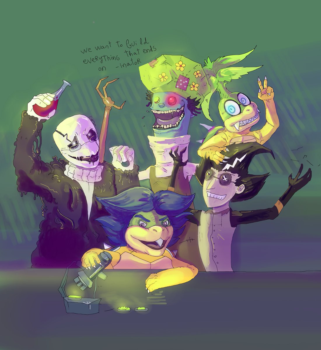 what if #wilsondst #gaster #loboto #iggykoopa #ludwigvonkoopa DID MAD SCIENCE TOGETHER?