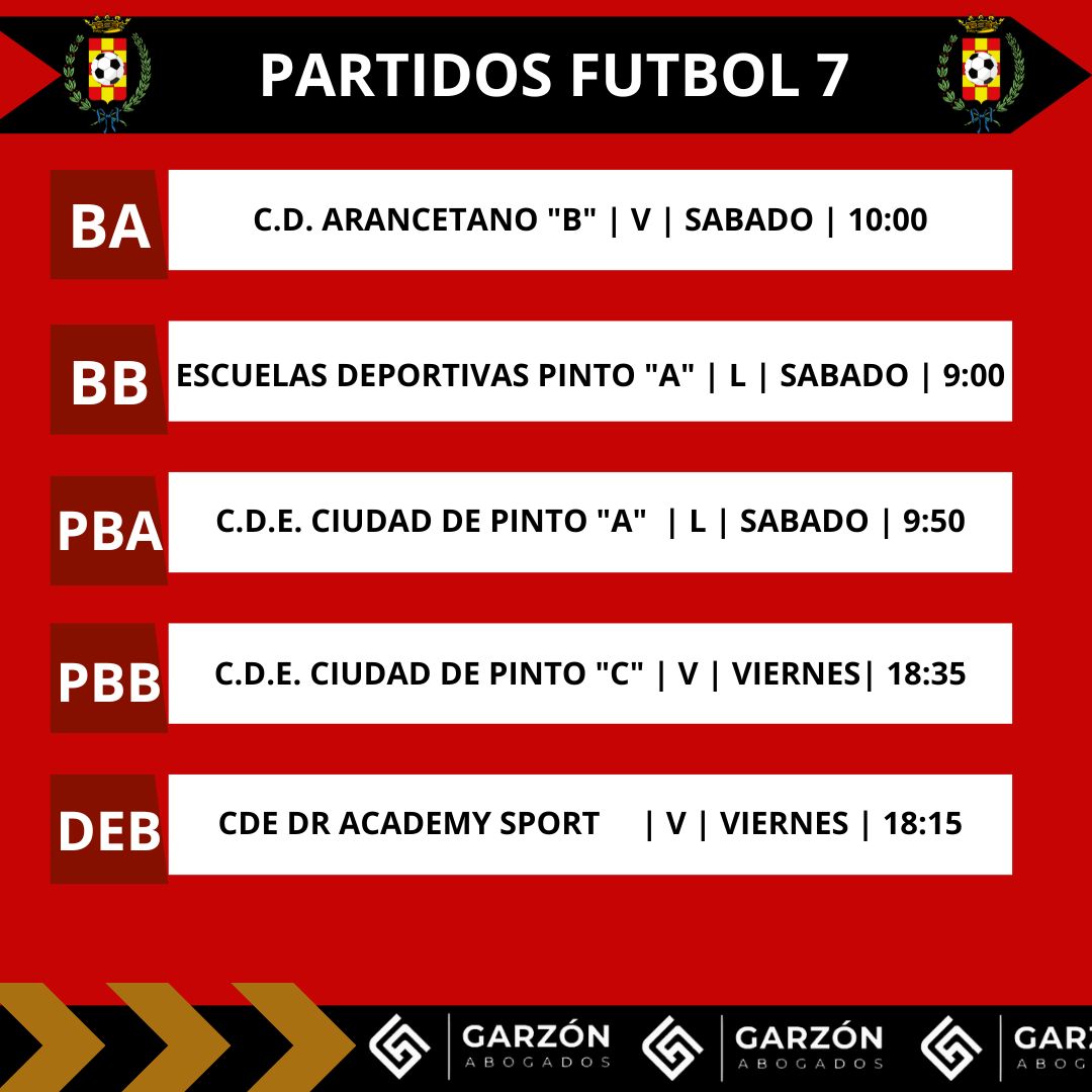 🕒 HORARIOS PARTIDOS ACADEMIA
VAMOS PINTO🔴⚫️