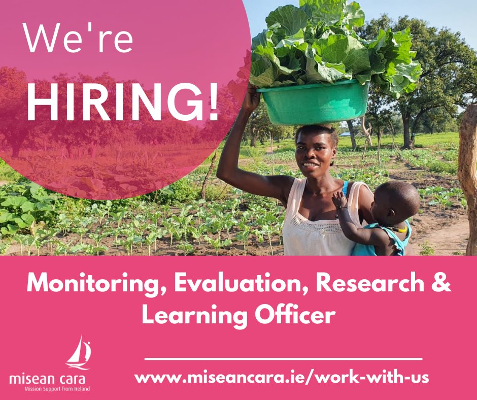 Join our team! We have an opening in our #Dublin office for the position of Monitoring, Evaluation, Research & Learning Officer. Learn more and apply by March 6th! bit.ly/3gfTwvC
Please share!
#JobFairy #DublinJobs #developmentjobs
@miseanCara @Irish_Aid #IrishAidWorks