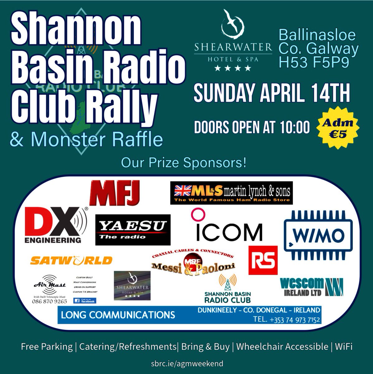 seargnews's tweet image. Up coming Rally #SBRC #Ballinasloe #Galway Sunday 14th April.
Looking forward to this! #AGM 
#Amateurradio #Rally #Ireland