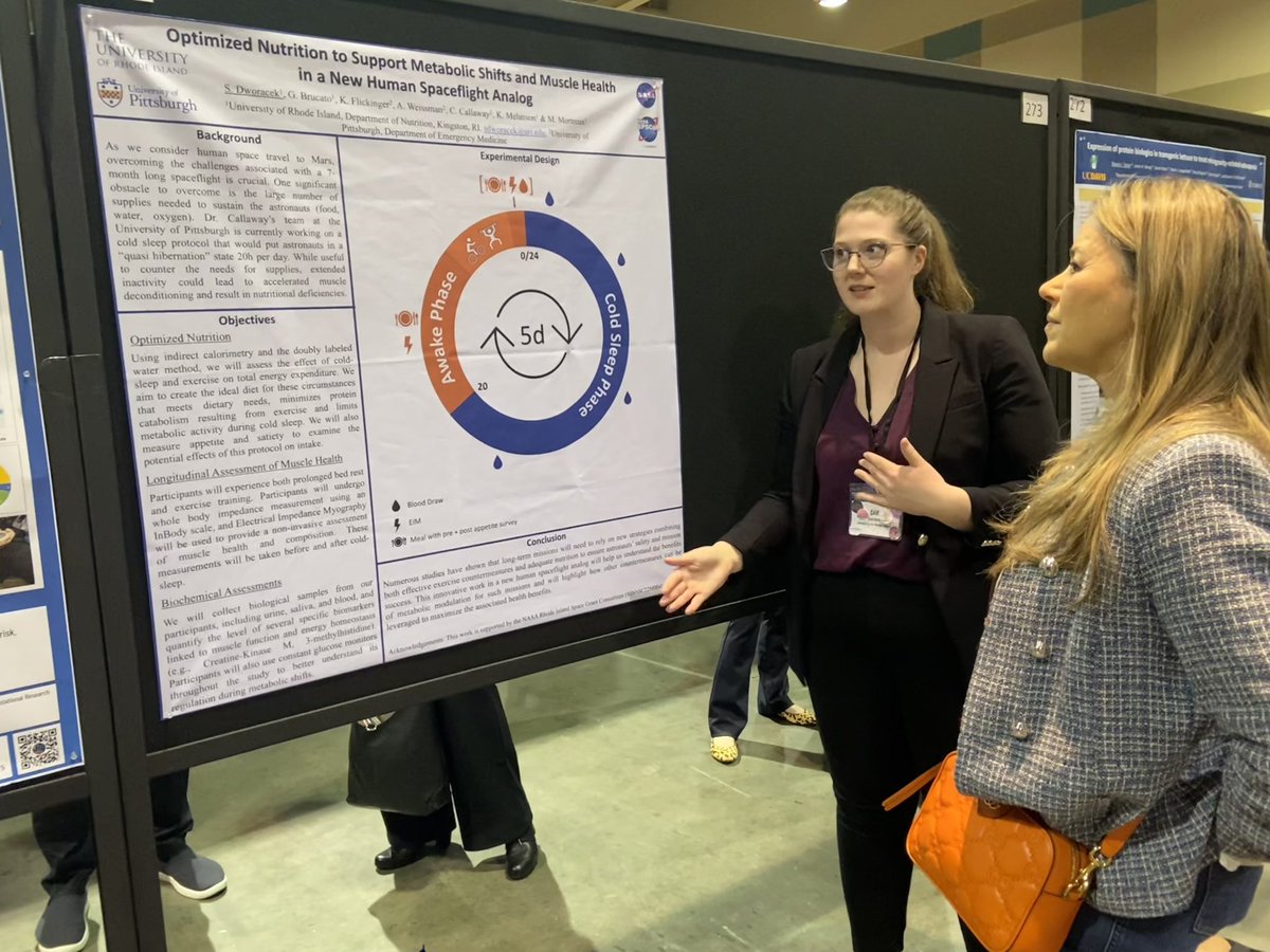 M2BLab's tweet image. We are so proud of @SamDwor who presented her first poster at #NASAHRPIWS2024 explaining how we will facilitate metabolic shifts with an optimized diet !