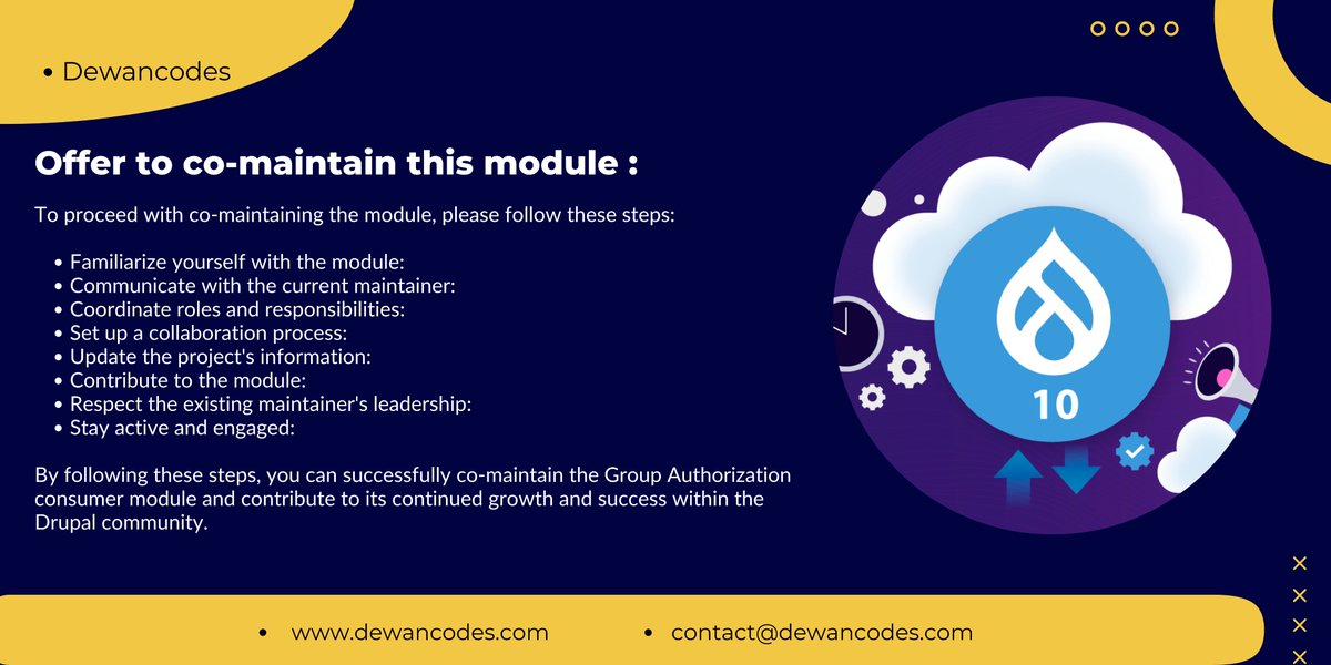 DewanCodes's tweet image. Offer to co-maintain this module :
#drupal #drupal9 #drupal10 #dewancodes #acquia #LetsConnect #DrupalCommunity #drupaldeveloper #drupaldevelopment #drupalupgrade