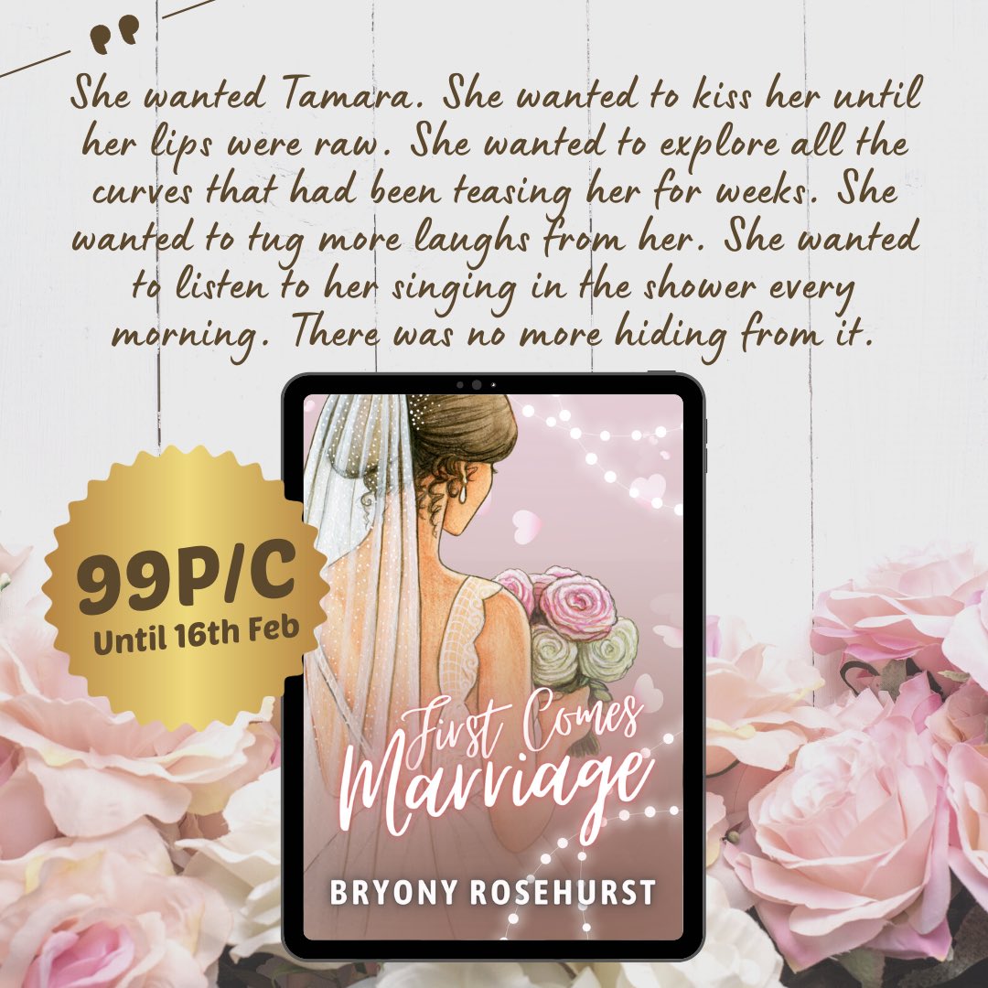 “She wanted Tamara. She wanted to kiss her until her lips were raw.” Not long until FIRST COMES MARRIAGE goes up in price. Grab it now 💘 amzn.eu/d/cGobSRt