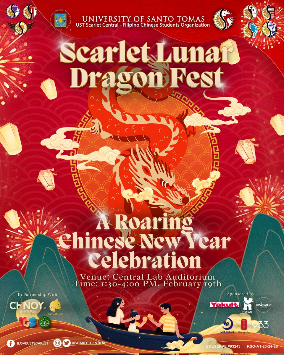 scarletcentral's tweet photo. 大家来! It's time to ride the dragon’s tail! 🐉

UST Scarlet Central along with the other Scarlet units proudly presents: 𝐒𝐜𝐚𝐫𝐥𝐞𝐭 𝐋𝐮𝐧𝐚𝐫 𝐃𝐫𝐚𝐠𝐨𝐧 𝐅𝐞𝐬𝐭: 𝐀 𝐑𝐨𝐚𝐫𝐢𝐧𝐠 𝐂𝐡𝐢𝐧𝐞𝐬𝐞 𝐍𝐞𝐰 𝐘𝐞𝐚𝐫 𝐂𝐞𝐥𝐞𝐛𝐫𝐚𝐭𝐢𝐨𝐧! 🐲🎇 https://t.co/oeBG2Wo1BA