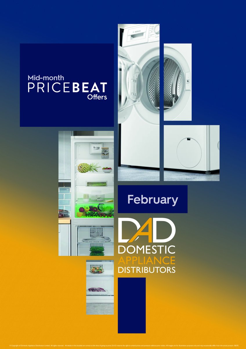 OUT NOW!

Mid-month Pricebeat February Issue. More amazing offers in addition to the Pricebeat including:

✨ Montpellier
✨ Beko
✨Bosch
✨Indesit
✨Hotpoint

For more info and a copy, call us on 0844 854 6715 or email us at sales@dad-online.co.uk

#distribution #whitegoods