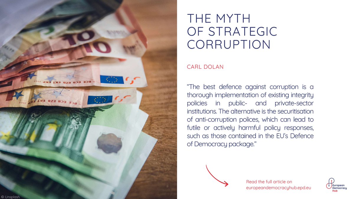 📖 | @carldolan busts open the myth of strategic corruption for the #europeandemocracyhub. With corruption as old as diplomacy itself, how should the EU respond in today's geopolitical landscape? Read the full text now on our website ➡️ bit.ly/49fSTem