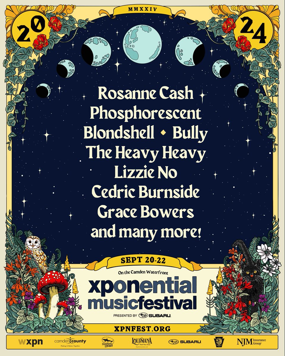 Did someone say 'sneak peak of the #XPNFest '24 lineup'?!?! Roll call! @rosannecash, @Phosphorescent, @Blondshe11, @Bully, @theheavyheavy, @lizzienoisdead, @cburnside_bcr...we're so excited! Become an XPN member today for discounted passes! More to come! xpnfest.org