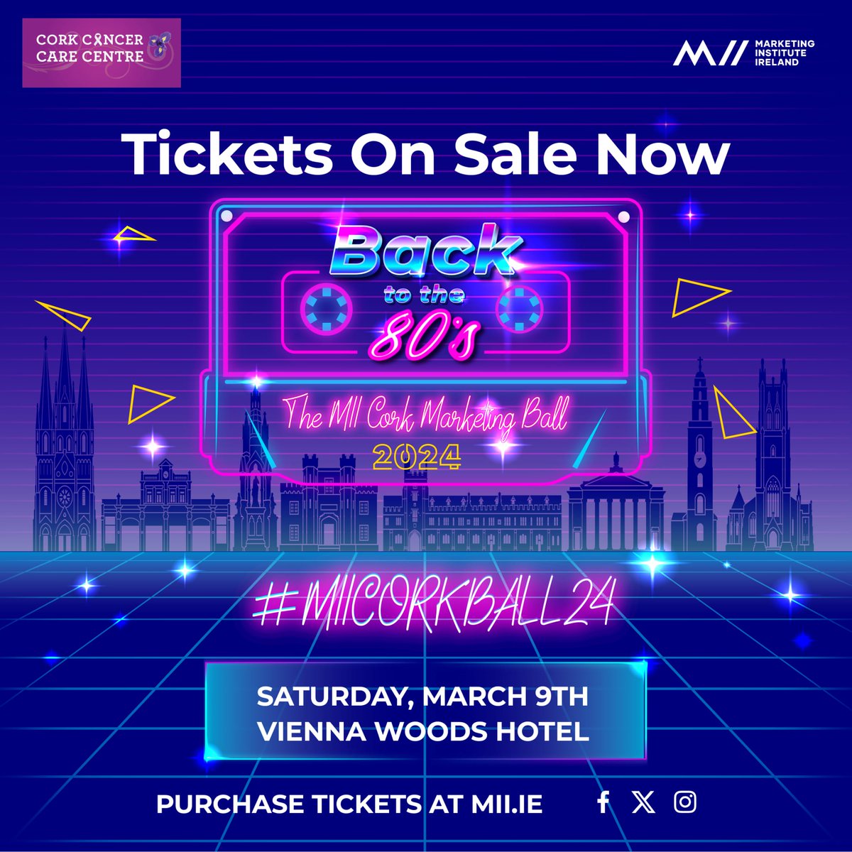 We are like SOOOO totally pumped to be the PR &amp; Communications partner for the #MIIcorkBall24 once again this year! We're going Back to the 80s on the 9th of March, so make sure to get your tickets before they're gone!📼👾 mii.ie/marketing-even… <a href="/miicork/">Marketing Institute of Ireland - Cork Branch</a> @IrishMarketers