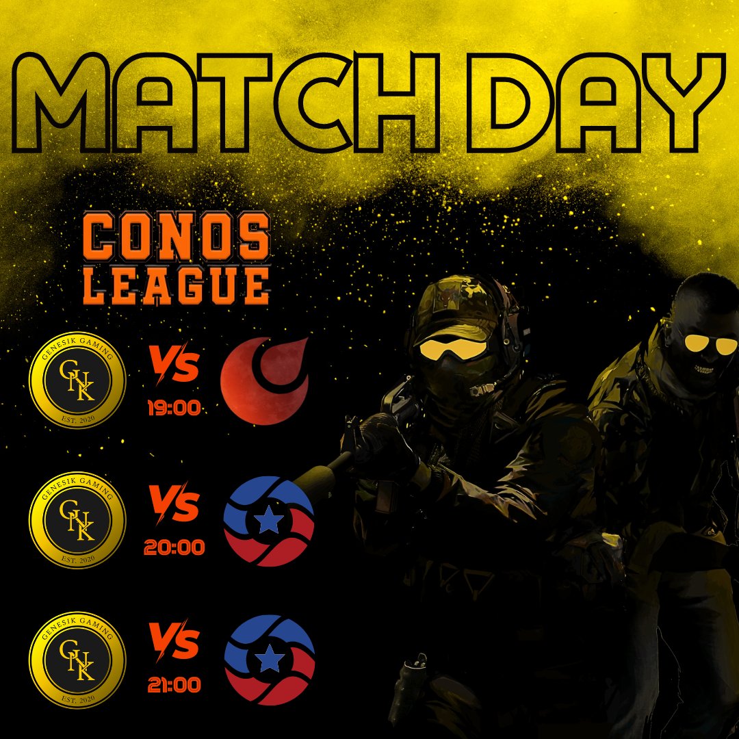 GENESIK GAMING (@genesikgaming) on Twitter photo 🎖️MATCH DAY🎖️
💛CONOS LEAGUE I CS2
🖤FASE DE GRUPOS <a href="/ConosLeague/">Conos League</a>
🆚<a href="/Bloodmoonesport/">Blood Moon</a>
⏰19:00h🇪🇸
🆚#NOTANRETIRADOS
⏰20:00h 🔁21:00h🇪🇸
📡twitch.tv/genesikgaming
🎙️<a href="/KarenMusto7/">Kar_Chic</a>
Plantilla de hoy:
🧠<a href="/sinmorecs/">sinmorecs</a>
💥<a href="/Adrian_Mika/">Sama</a>
💣<a href="/INFERMain/">INFER</a>
🔆<a href="/SerenoSuper/">SuperSereno</a>
🔒<a href="/SilvxrCs/">SilveR</a> 🎖️MATCH DAY🎖️
💛CONOS LEAGUE I CS2
🖤FASE DE GRUPOS <a href="/ConosLeague/">Conos League</a>
🆚<a href="/Bloodmoonesport/">Blood Moon</a>
⏰19:00h🇪🇸
🆚#NOTANRETIRADOS
⏰20:00h 🔁21:00h🇪🇸
📡twitch.tv/genesikgaming
🎙️<a href="/KarenMusto7/">Kar_Chic</a>
Plantilla de hoy:
🧠<a href="/sinmorecs/">sinmorecs</a>
💥<a href="/Adrian_Mika/">Sama</a>
💣<a href="/INFERMain/">INFER</a>
🔆<a href="/SerenoSuper/">SuperSereno</a>
🔒<a href="/SilvxrCs/">SilveR</a>