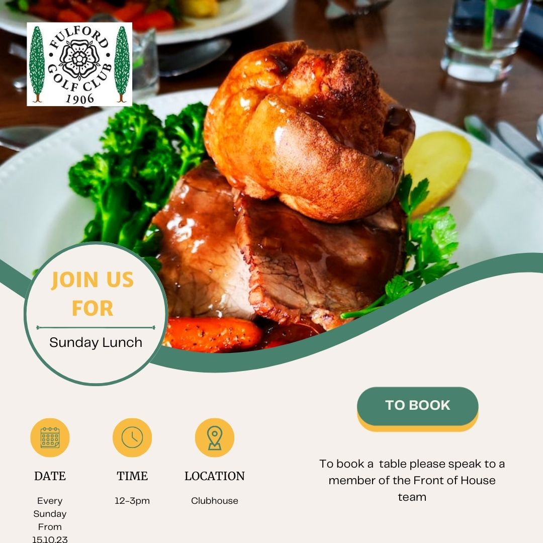 Happy Sunday Sunday lunch served 12noon until 3pm To book speak to a member of the Front of House Team #sundaylunch #happysunday