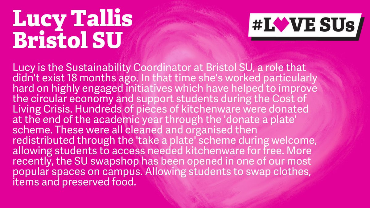 We continue to share the love of our stellar SU staff as part of our #loveSUs campaign...@Bristol_SU